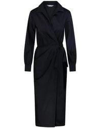 Max Mara - Wrap-Style Long-Sleeve Midi Dress - Lyst
