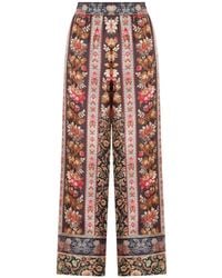Pierre Louis Mascia - Aloe Floral-Print Silk Palazzo Pants - Lyst