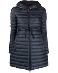Moncler Doudoune mi-longue à capuche - Bleu