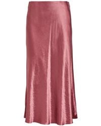 Vince - Bias Satin-Finish Slip Midi Skirt - Lyst