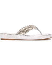 SCHUTZ SHOES - Crystal-Embellished Thong Sandals - Lyst