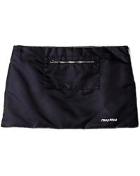 Miu Miu - Technical Gazar And Fleece Skirt - Lyst