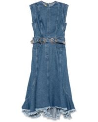 Marques'Almeida - Robe Ceinturée En Jean À Coupe Mi-Longue - Lyst