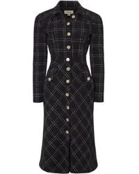 Temperley London - Colonel Check-Pattern Button Midi Dress - Lyst