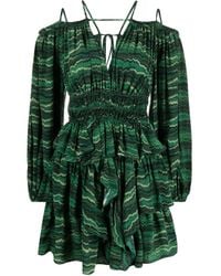 Ulla Johnson - Silvia Off-Shoulder Silk Minidress - Lyst