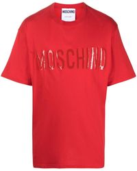 Moschino - Rubberised-logo Organic-cotton T-shirt - Lyst