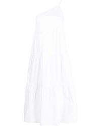 Patrizia Pepe - One-shoulder Cotton Poplin Dress - Lyst