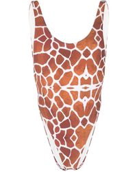 Reina Olga - Giraffe-print High-cut Swimsuit - Lyst