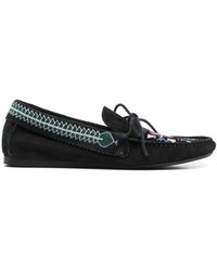 Isabel Marant - Embroidered Suede Loafers - Lyst