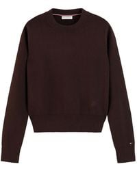 Tommy Hilfiger - Pull Premium À Logo Brodé Et Col Rond - Lyst