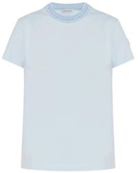 Moncler - T-Shirt With Decorative Neckline - Lyst