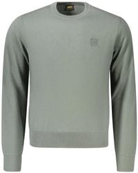 BOSS - Logo-Patch Crew-Neck Sweater - Lyst