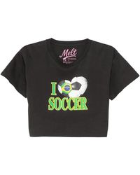 Melt - Graphic-Print Cropped T-Shirt - Lyst