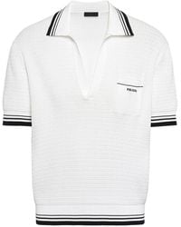 Prada - Poloshirt mit Intarsien-Logo - Lyst