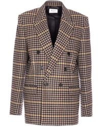 Saint Laurent - Geruite Blazer Met Dubbele Rij Knopen - Lyst