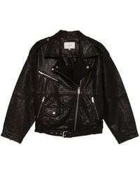 Gestuz - Belted Leather Jacket - Lyst