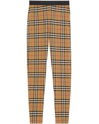Burberry - Check Leggings - Lyst