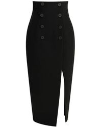 KHAITE - Luiza Double-Faced Crêpe Long Skirt With Corset-Like Structure - Lyst