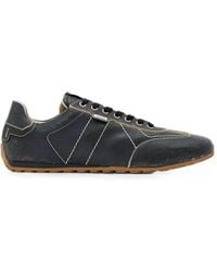 AllSaints - Liam Contrast-Stitch Leather Sneakers - Lyst