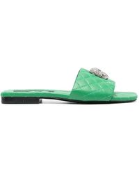 Philipp Plein - Crystal Skull Matelassé Slides - Lyst