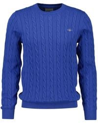 GANT - Pull En Maille Torsadée - Lyst