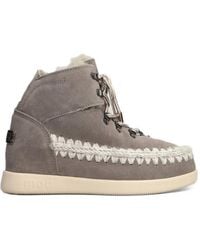 Mou - Crochet-Trim Lace-Up Ankle Boots - Lyst