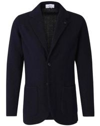 Lardini - Herringbone-Knit Virgin Wool Jacket - Lyst