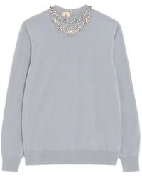Valentino Garavani - Pull En Laine À Broderies - Lyst