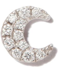 Maria Tash - 18Kt Moon Diamond Stud Earring - Lyst