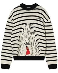 House of Errors - Embroidered Striped Cotton Sweater - Lyst