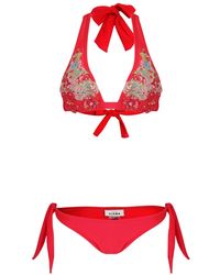 Amir Slama - Embroidered-Motif Bikini Set - Lyst