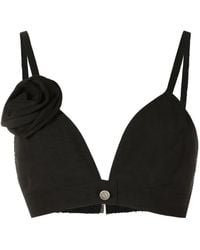 Amir Slama - Floral-Appliqué Crop Top - Lyst