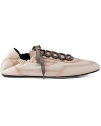 Prada - Collapse Antiqued Nappa Leather Sneakers With Hooks - Lyst