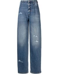 MM6 by Maison Martin Margiela - Gerade Jeans im Distressed-Look - Lyst