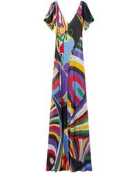 Emilio Pucci - Orchidee And Iride-Print Maxi Dress - Lyst