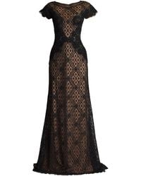 Tadashi Shoji - Jasi Lace-Panel Evening Gown - Lyst