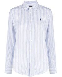 Polo Ralph Lauren - Camisa con logo bordado y rayas - Lyst