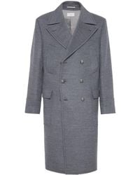 Brunello Cucinelli - Medium Double-Breasted Wool Coat - Lyst