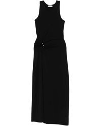Rabanne - Robe Longue Satinée À Détail D'Anneau - Lyst