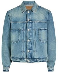PAIGE - Tobin Pleated-Detail Denim Jacket - Lyst