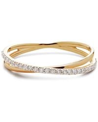 Monica Vinader - 14Kt Crossover Diamond Ring - Lyst