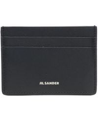 Jil Sander - Porte-cartes en cuir à logo imprimé - Lyst