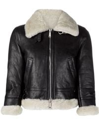 DSquared² - Shearling Jacket With Logo - Lyst