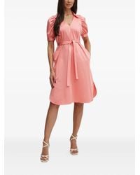 BOSS - Abito Midi Con Cintura E Maniche A Palloncino - Lyst