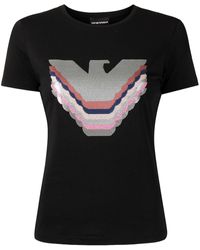 Emporio Armani - T-shirt à logo brodé en sequins - Lyst