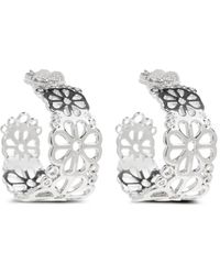 Kate Spade - Flower Lace Hoop Earrings - Lyst