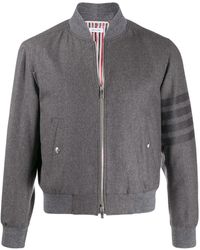 Thom Browne - Tonal 4-Bar Flannel Blouson Jacket - Lyst