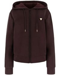 Guess - Logo-Plaque Zip-Up Hoodie - Lyst