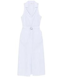 Patrizia Pepe - Striped Belted Midi Dress - Lyst
