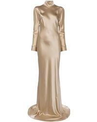 Michelle Mason - Long Sleeve Silk Gown - Lyst